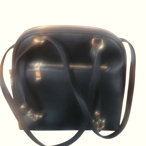 Miztique Daisy Rattan Convertible Cream and Black 2 in 1 Vegan Leather Backpack - Picture 3 of 12